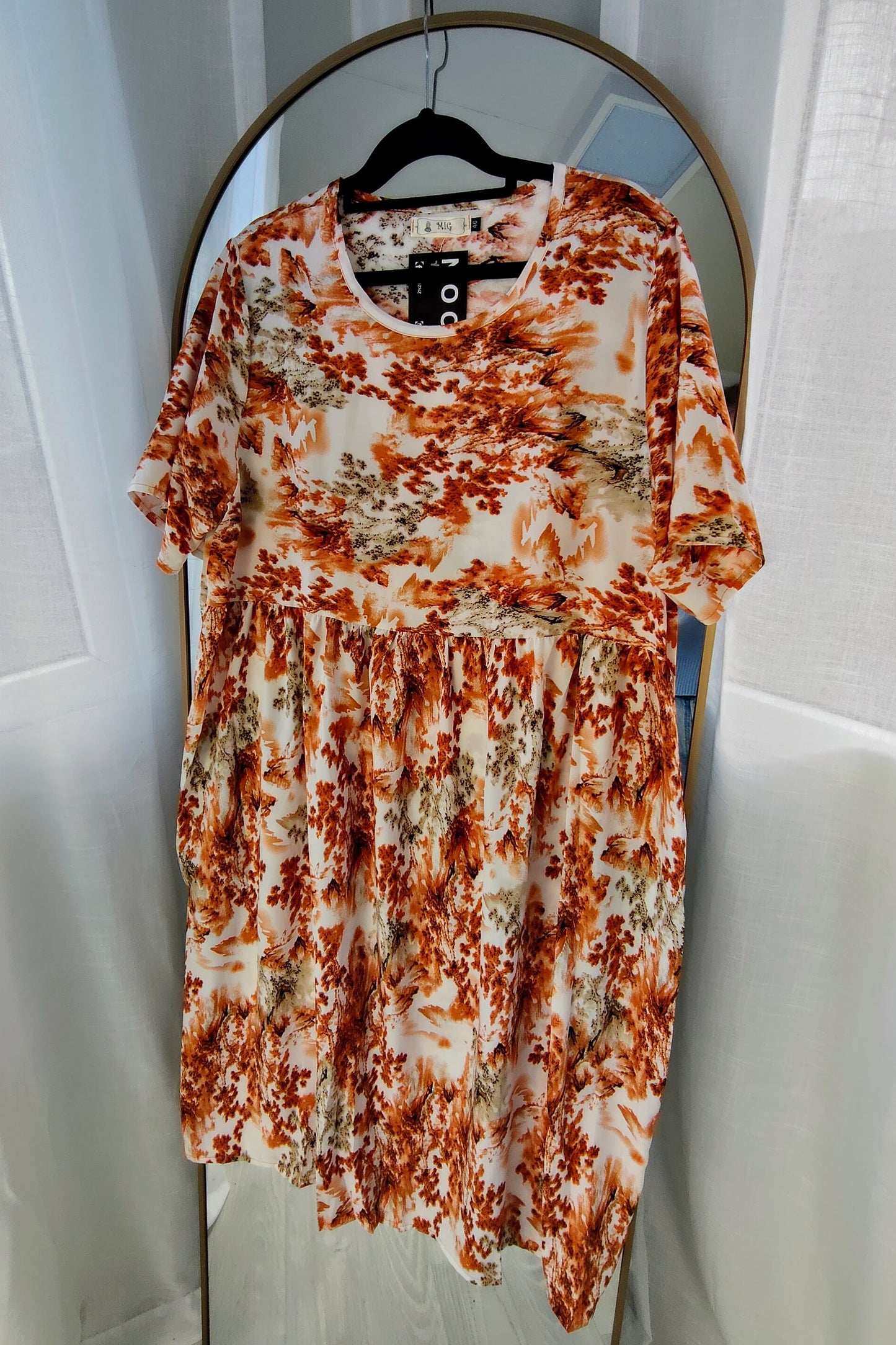 Burnt Orange - Vintage China  Dress
