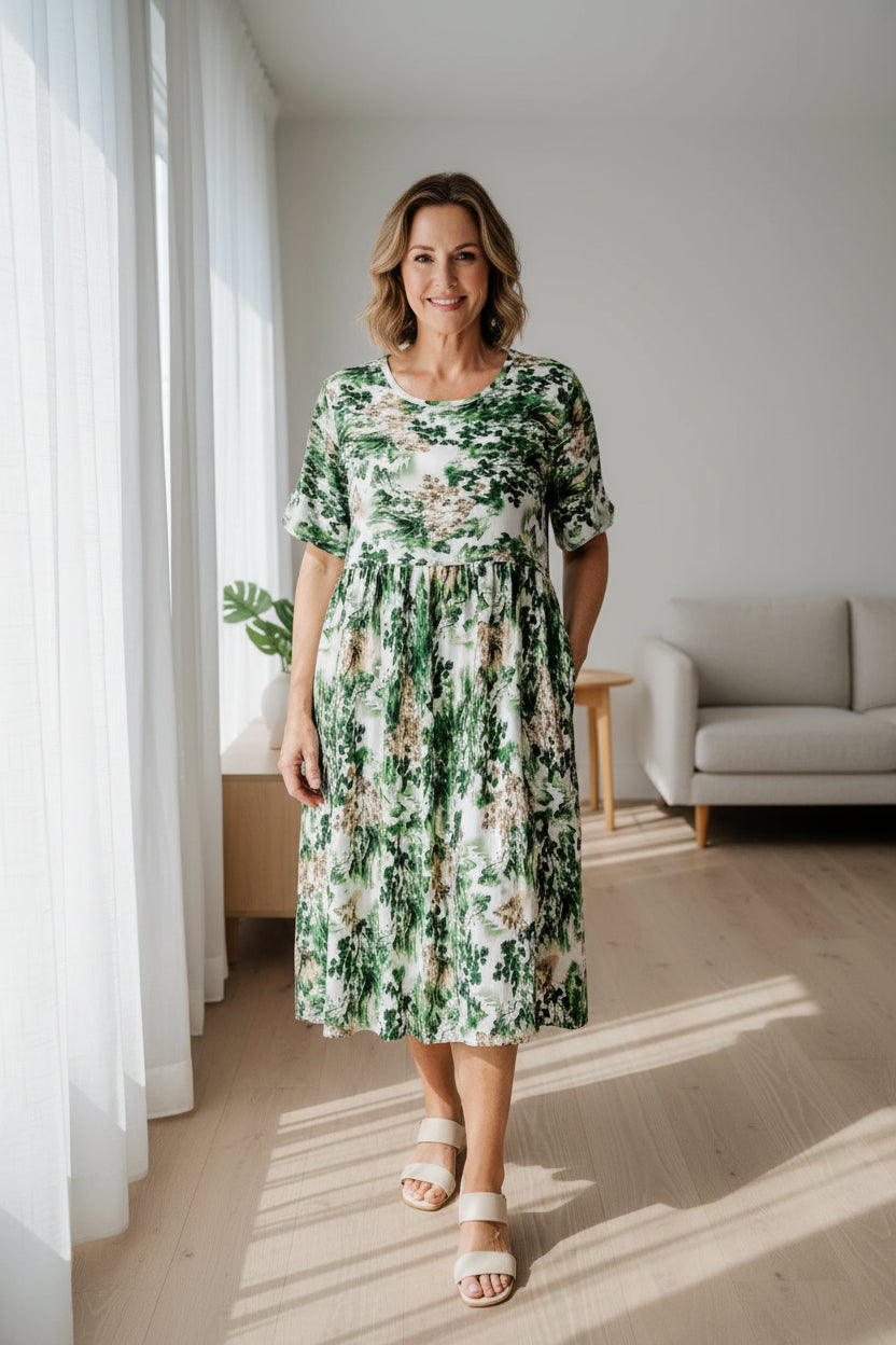 Green - Vintage China Dress