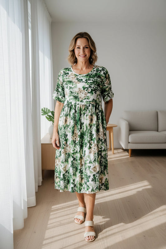 Green - Vintage China Dress