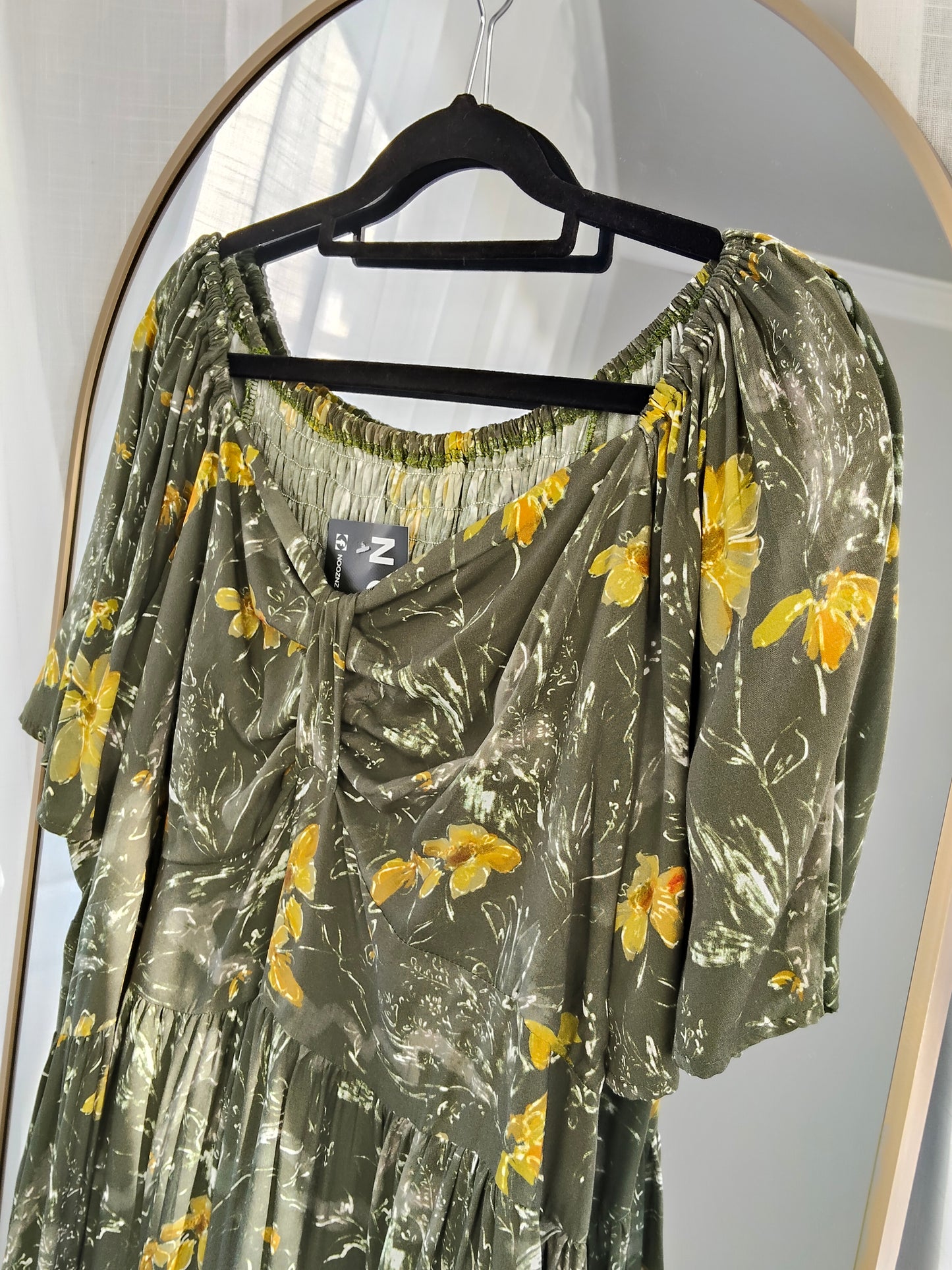 Sweetheart Solstice Dress - Sage & Mustard Floral