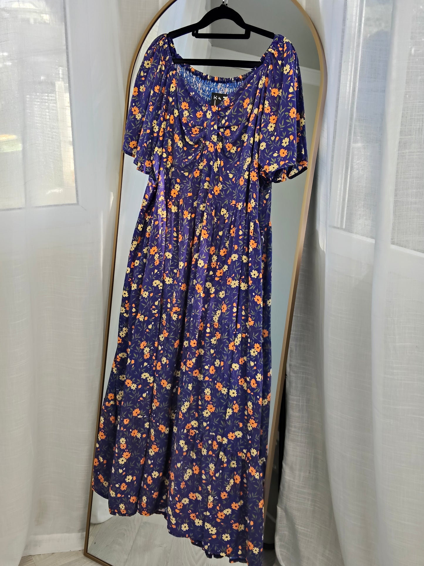 Sweetheart Solstice Dress - Indigo Floral