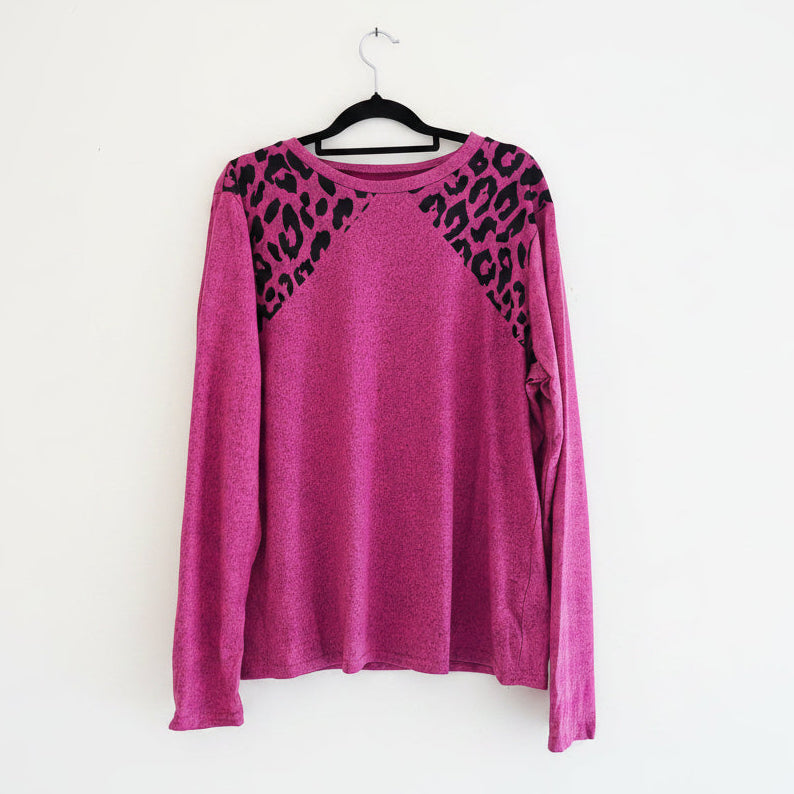 Animal Insert Leoni Top - Pink Marl