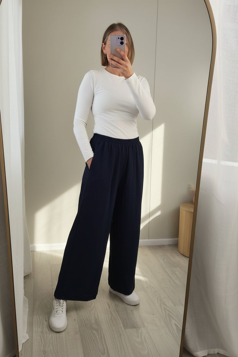 Navy - Relaxed Fit Pants