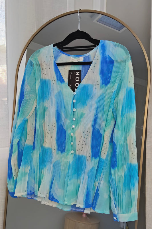 Chiffon Alex Top - Ocean Blues