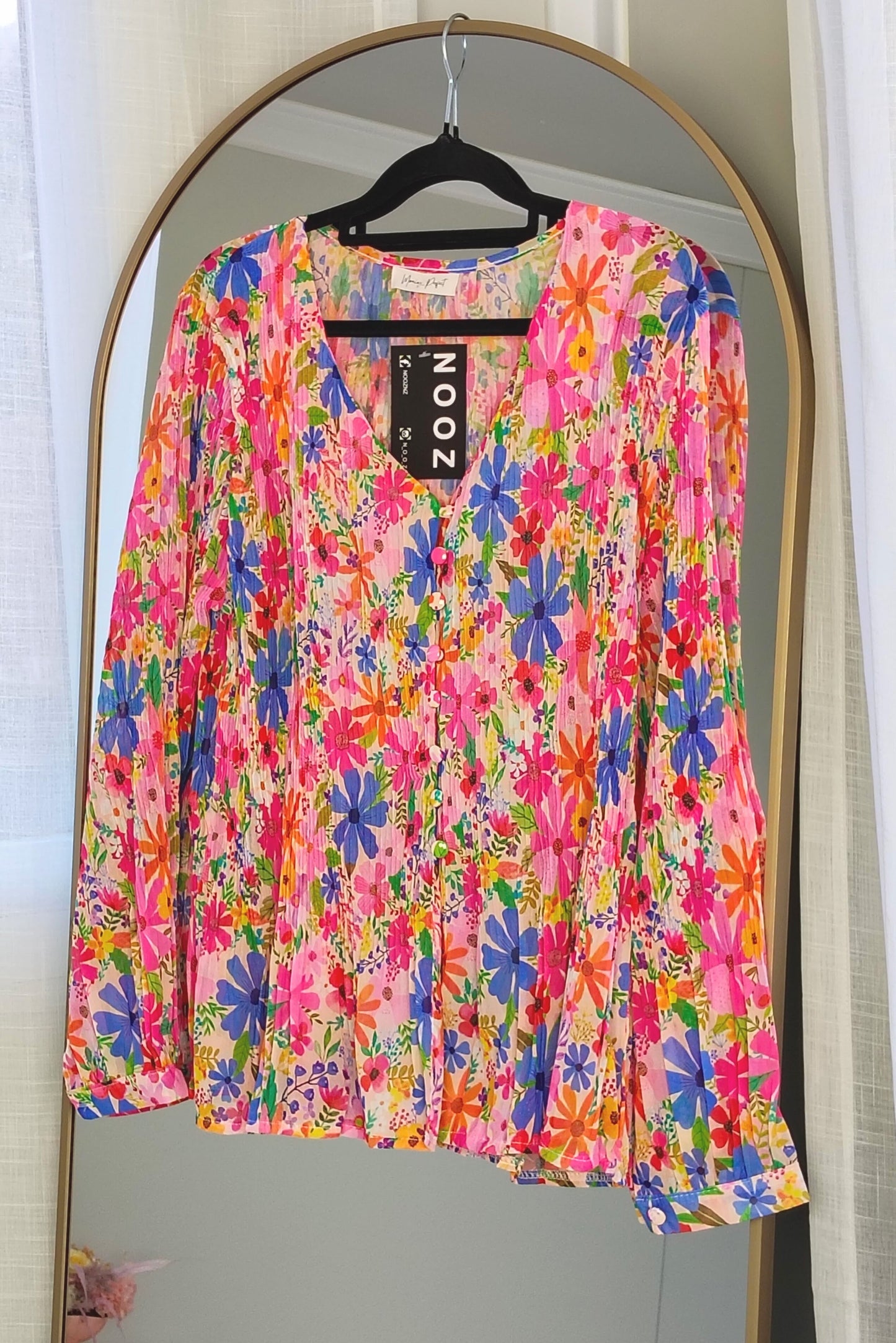 Chiffon Alex Top - Pretty Pink Garden