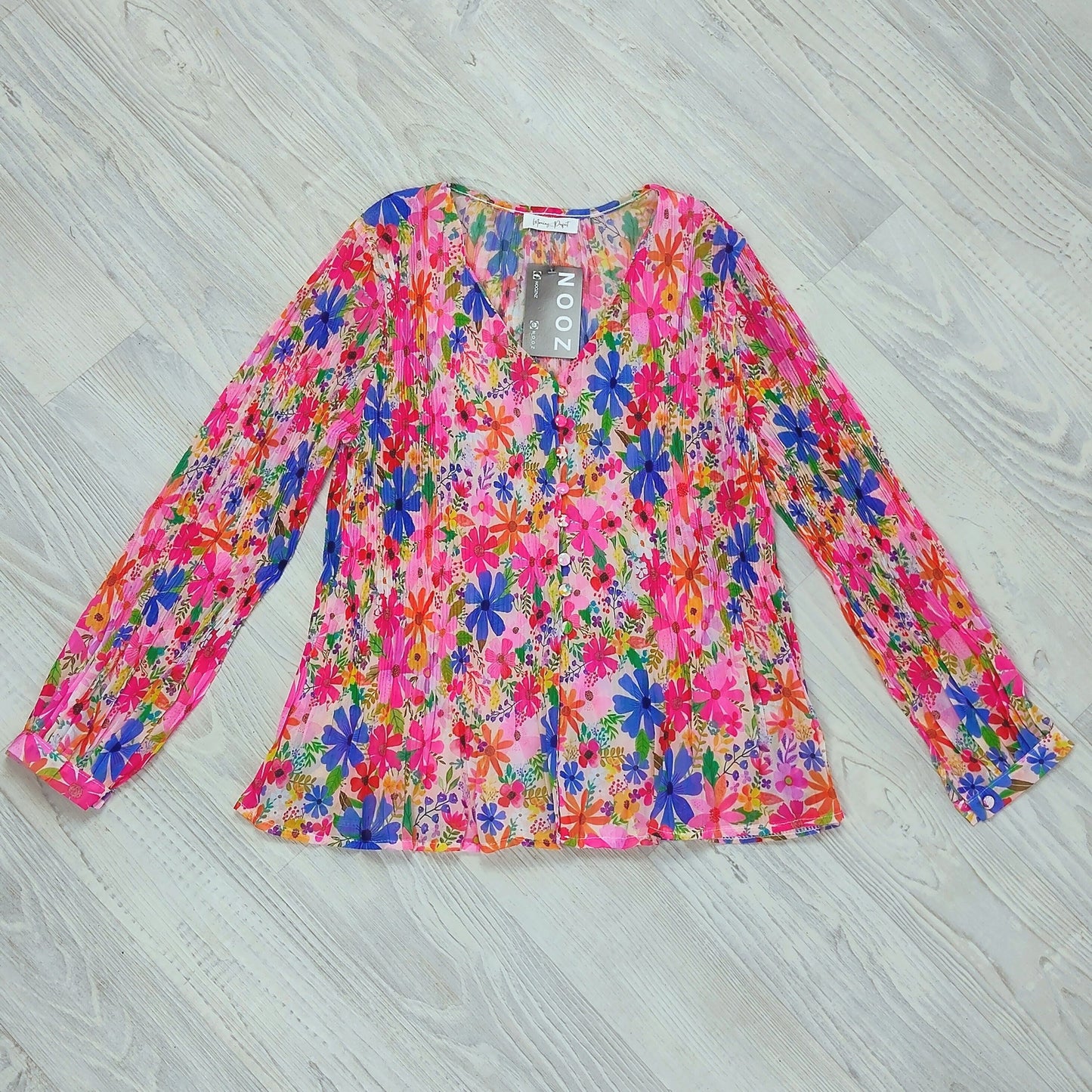 Chiffon Alex Top - Pretty Pink Garden