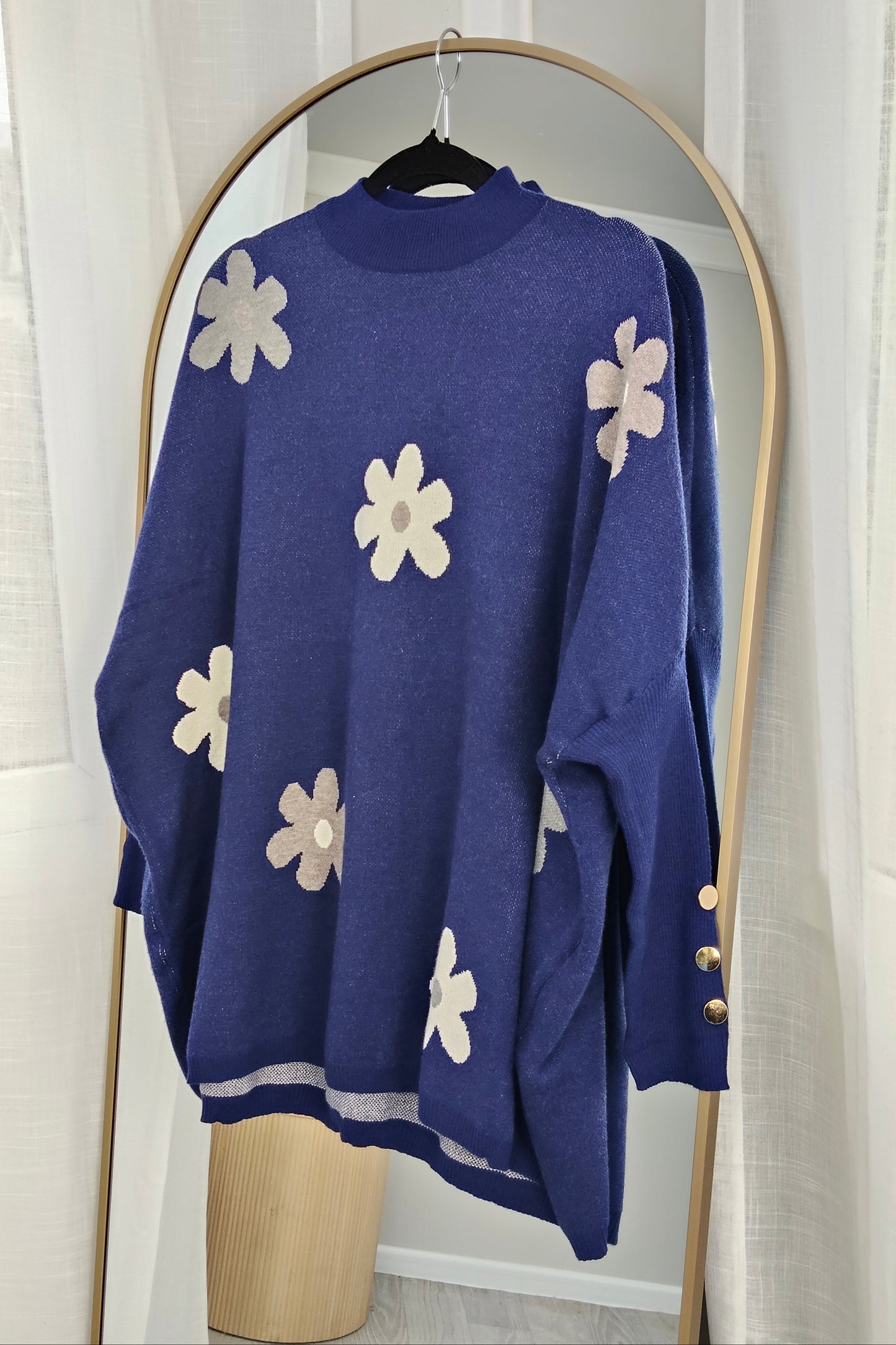 Navy - Oversized Daisy Sweater