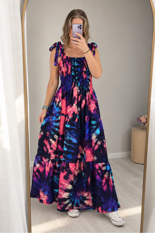 Issey Tiered Maxi - Bright Tie-Dye