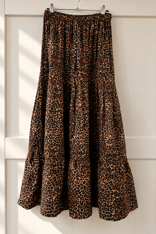 Animal print - Tiered Gypsy Maxi Skirt