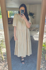 Loose Cicely Smock  Dress - Pearl