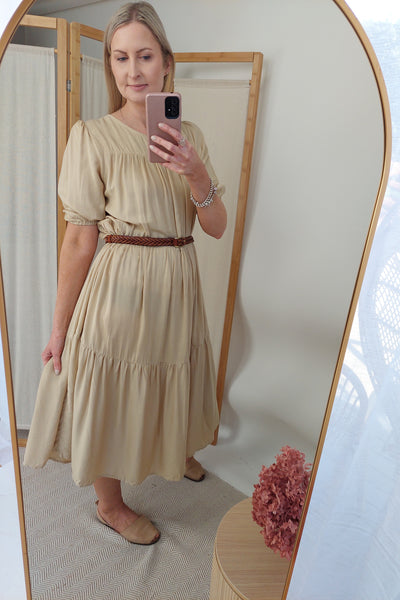 Loose Cicely Smock  Dress - Pearl