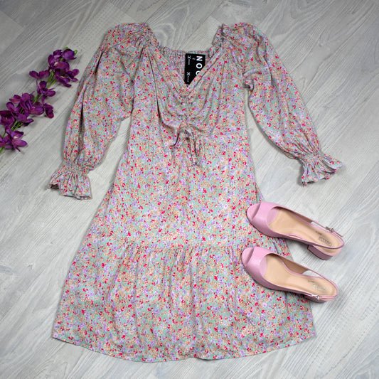 Maya Tie Front Dress - Pastel Floral