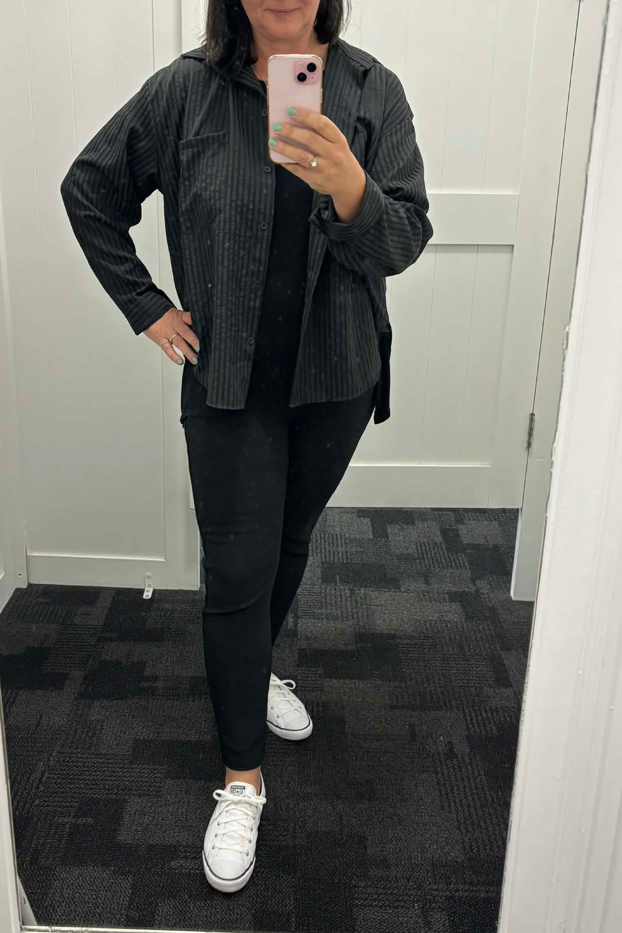 Pinstripe Shirt - Black