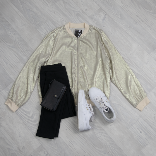 Metallic Zip Up - Gold Dust