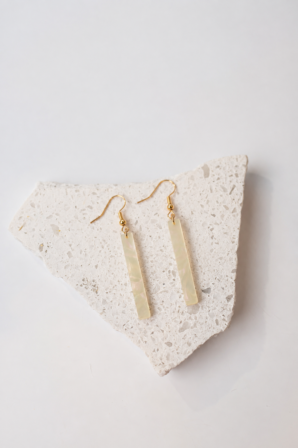 Mini Opalescent Stone Bar earrings
