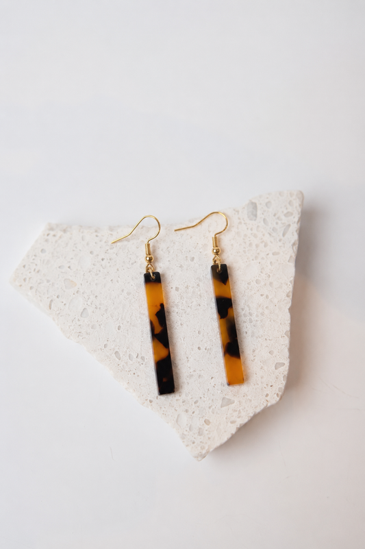 Mini Tortoiseshell Bar earrings