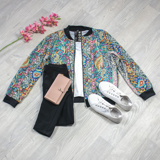 Moroccan Glass Zip Up - Teal