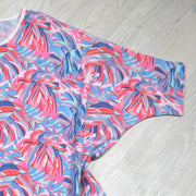 Neon Palm Draped Top - Solid Collection
