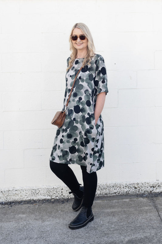 Pale Green Orb - Smock Dress