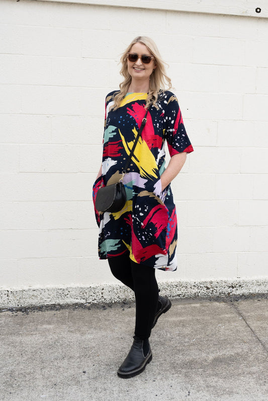 Bright Splash - Smock Dress