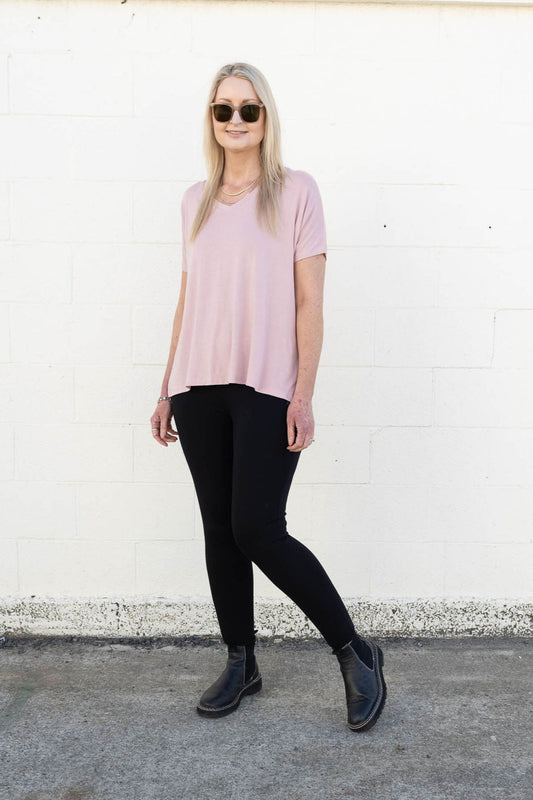 Basic V-neck Tee - Blush