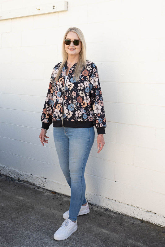 Amery Dark Floral Zip Up