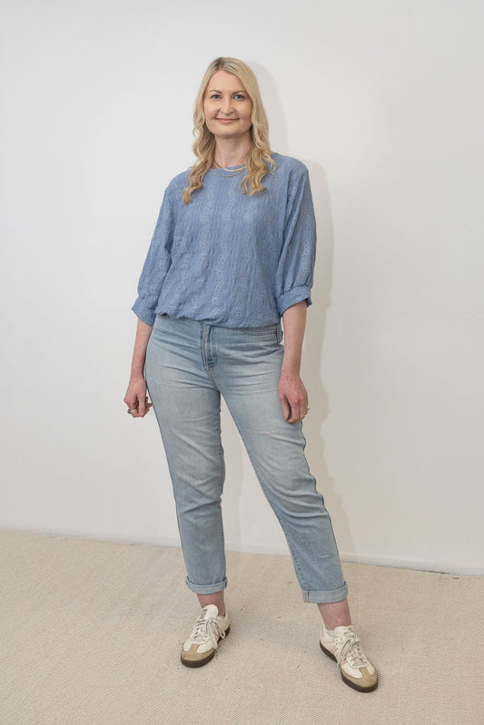 Blue Broderie Anglaise Maisie Top