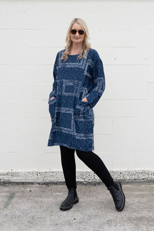 Geo Tunic/Dress - Navy