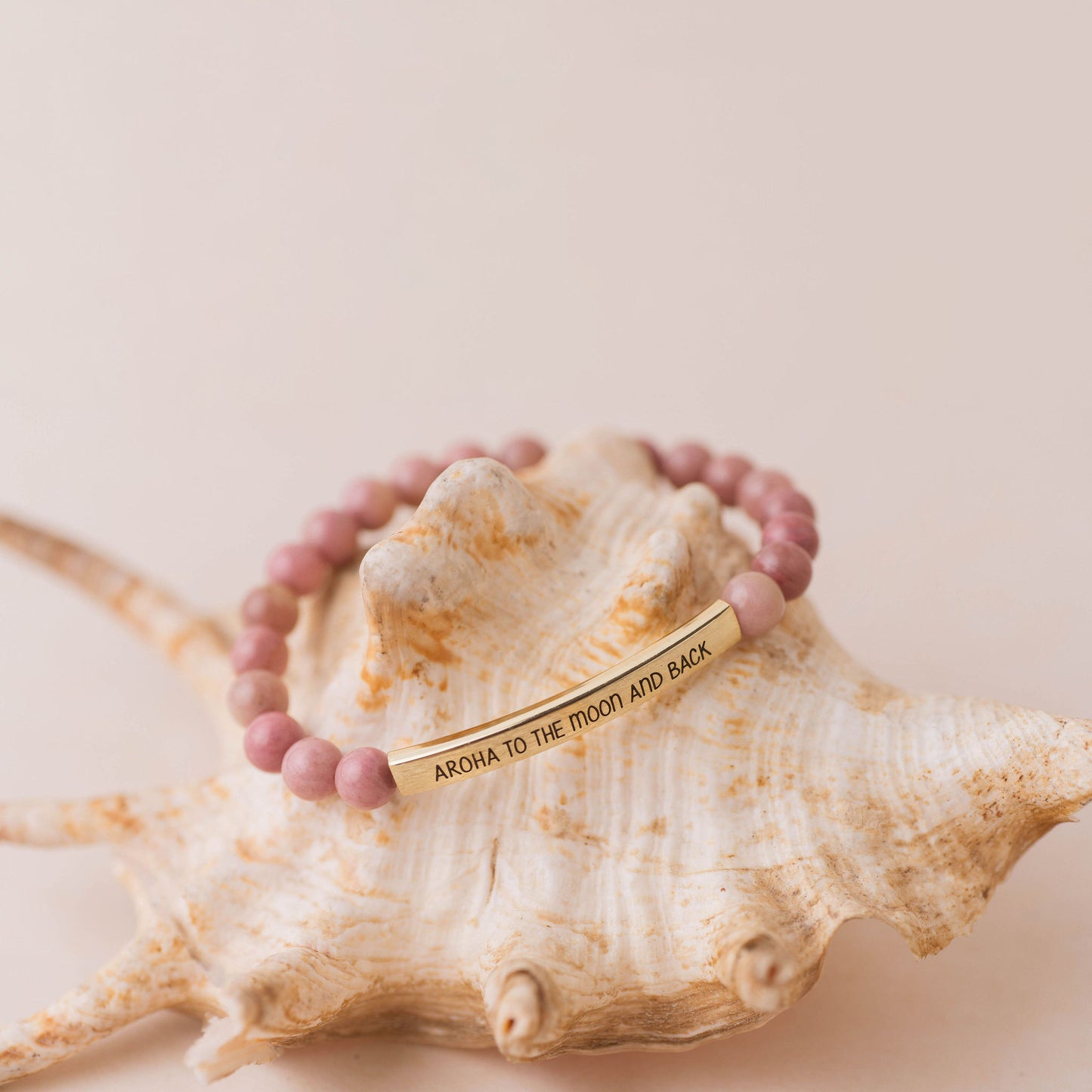 Aroha to the Moon and Back Bracelet - Rhodonite