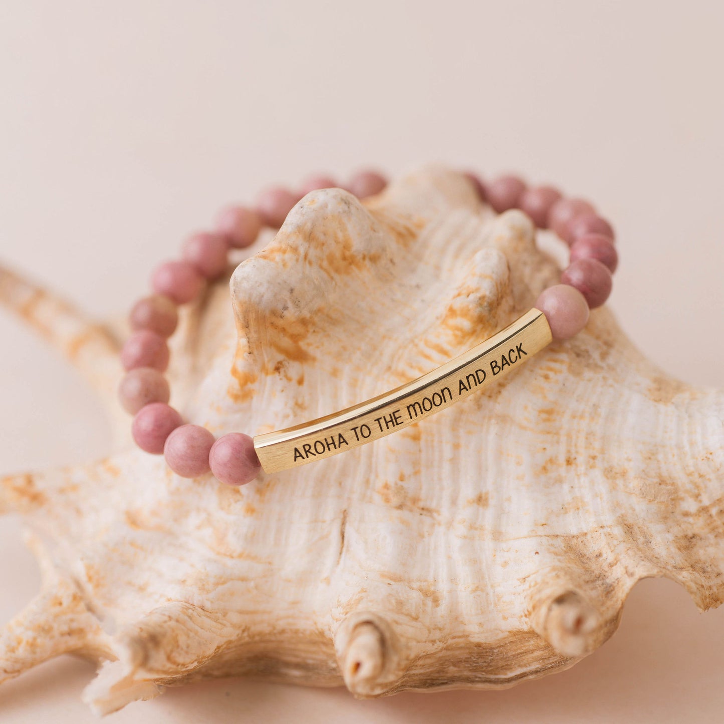 Aroha to the Moon and Back Bracelet - Rhodonite