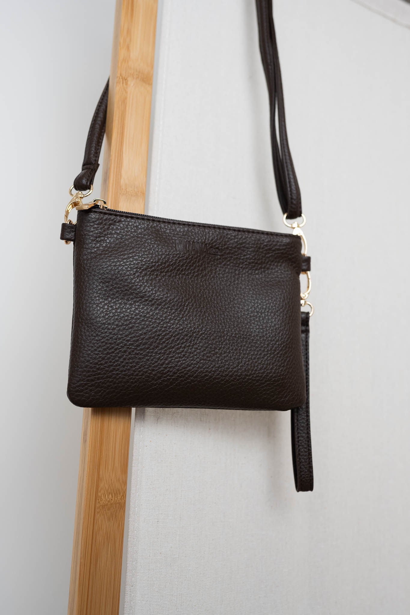 Vegan Leather Viaduct Clutch - Chocolate