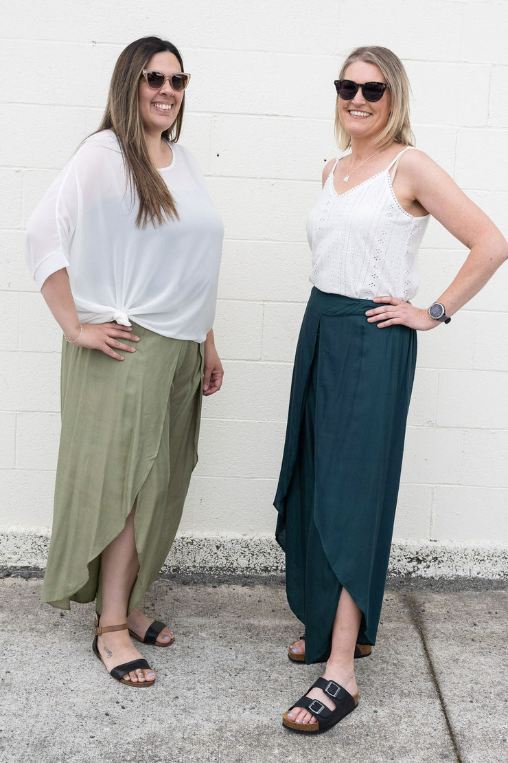 Butterfly Palazzo Pants - Olive