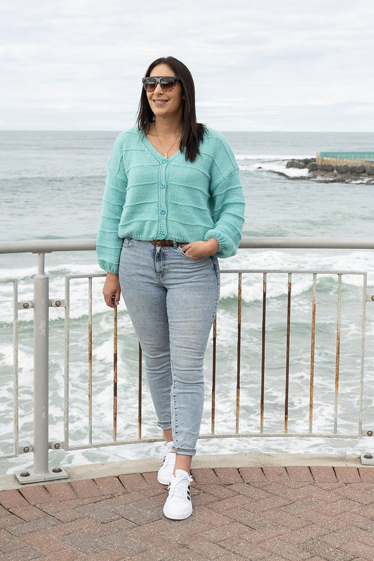 Hudson Knit Cardigan - Aqua