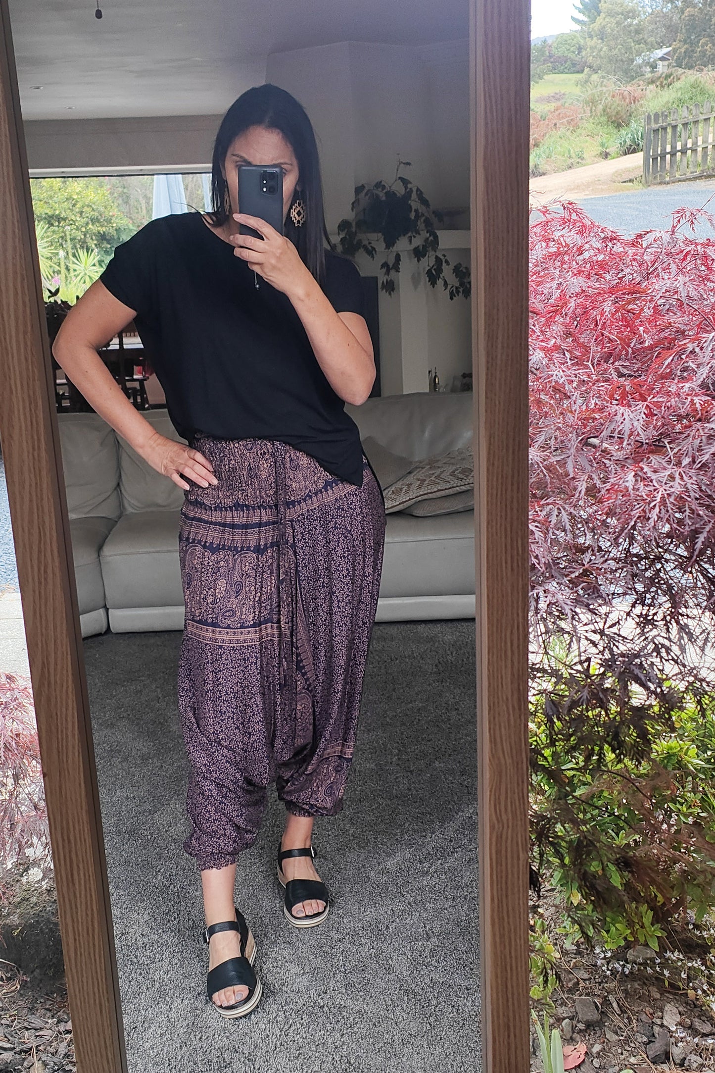 Aladdin Pants/Jumpsuit - Navy Mandala