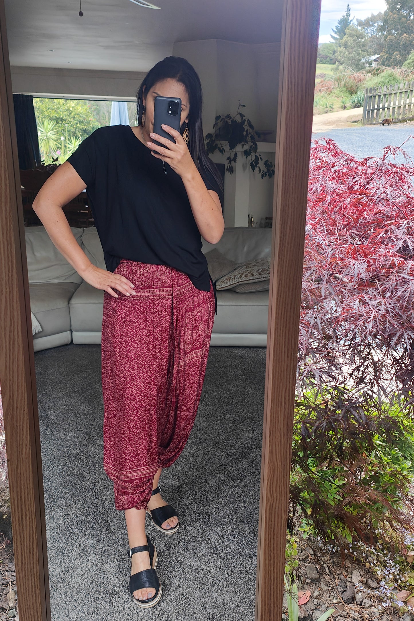 Aladdin Pants/Jumpsuit - Wine Mandala