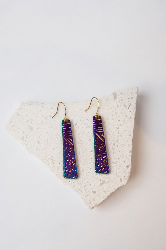 Rectangular Rainbow Earrings