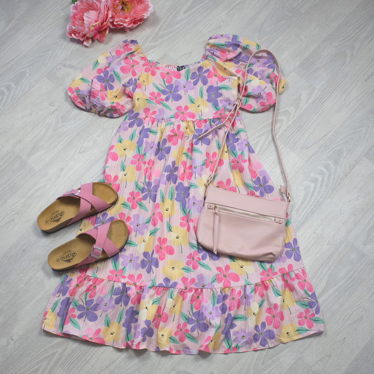 Ruffle Hem Petal Dress - Blush