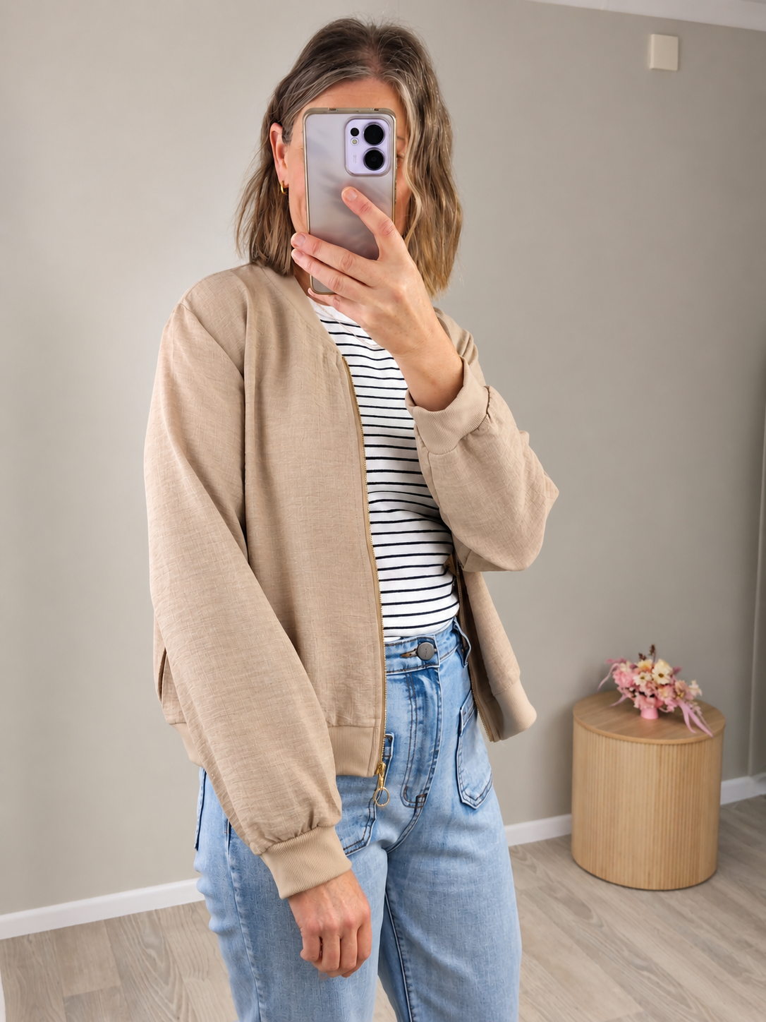 Rustic Chic Zip Up - Sand