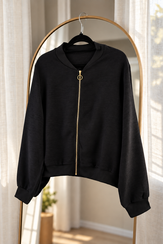PRE-ORDER** Rustic Chic Zip Up - Black