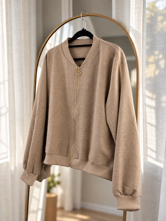 Rustic Chic Zip Up - Sand