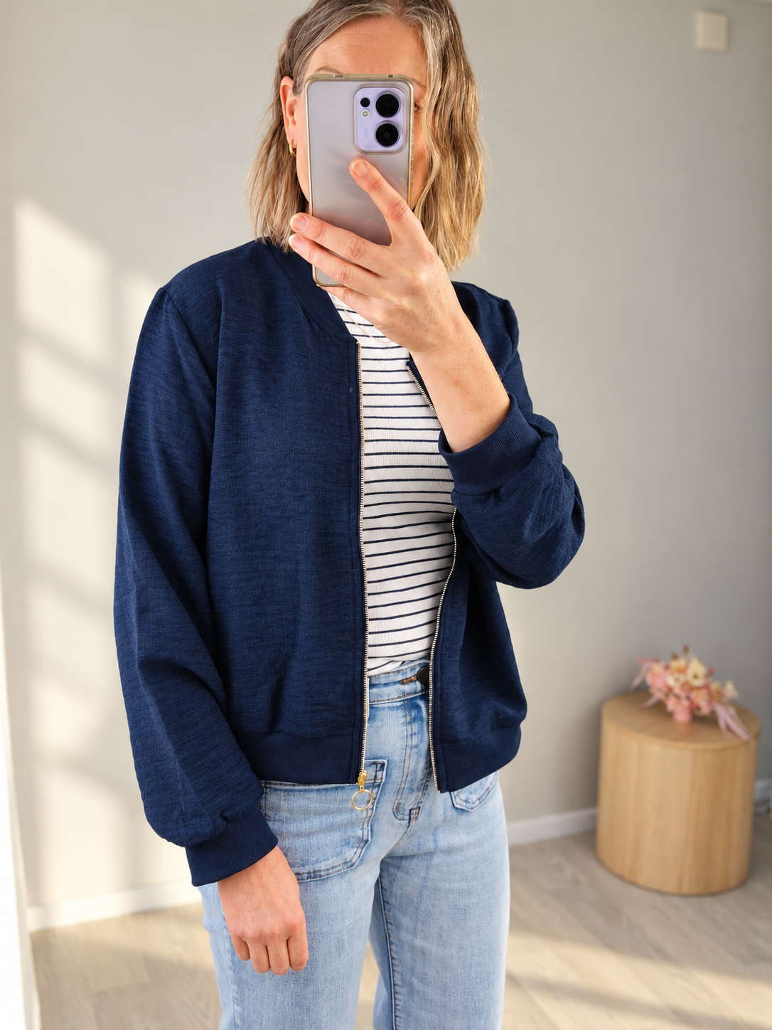 Rustic Chic Zip Up - Navy