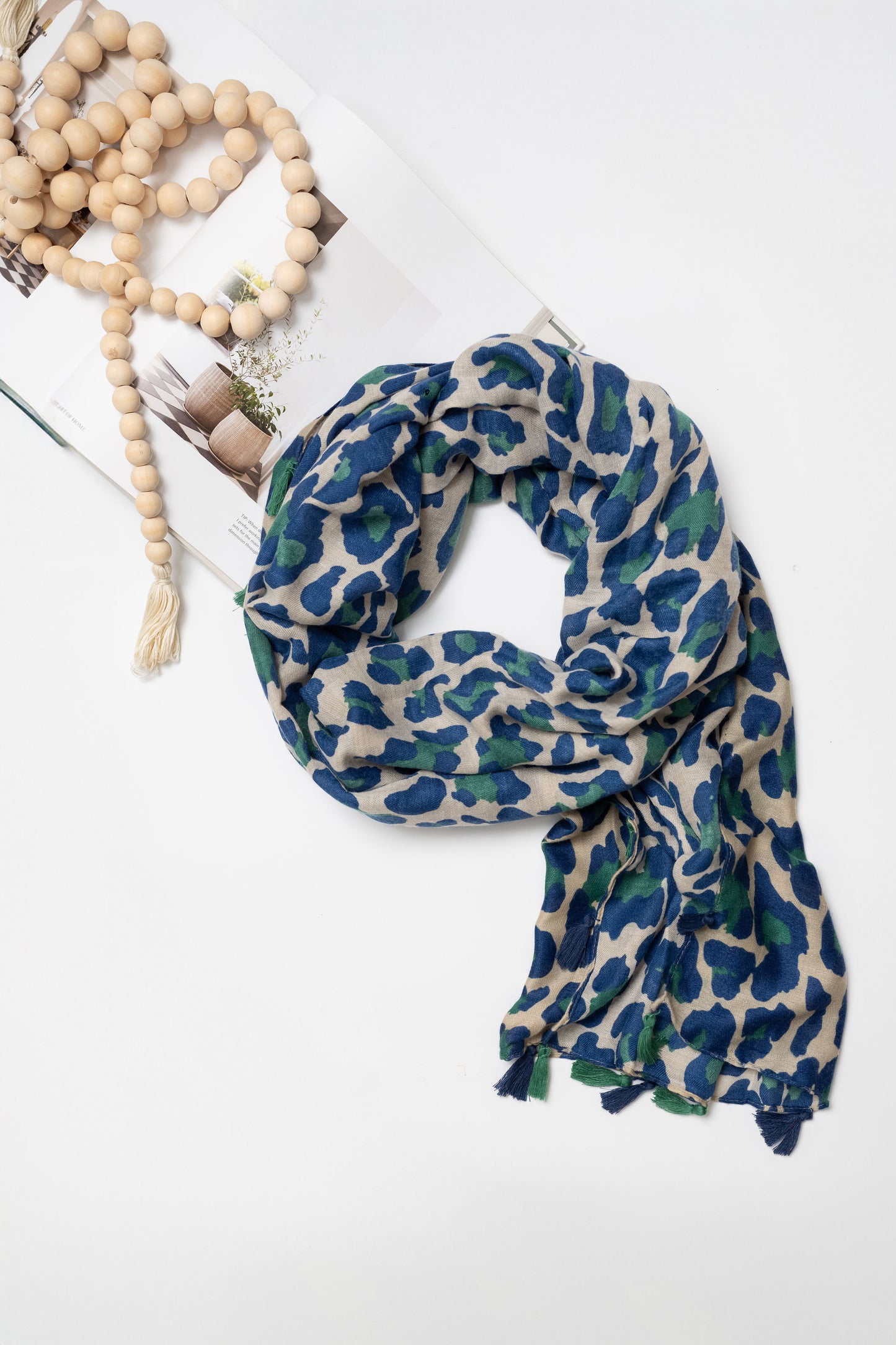 Blue/Green Animal Print Scarf