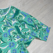 Seafoam Floral Draped Top - Solid Collection