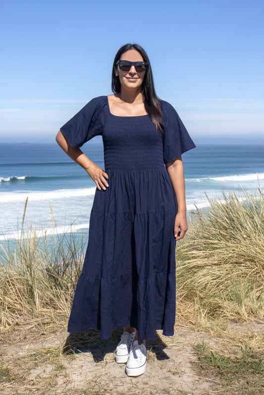 Shirred Bust Soph Maxi - Navy