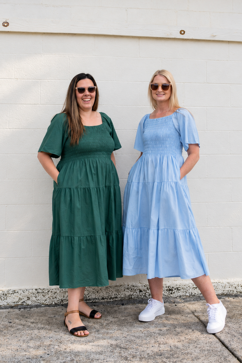Shirred Bust Soph Maxi - Emerald Green