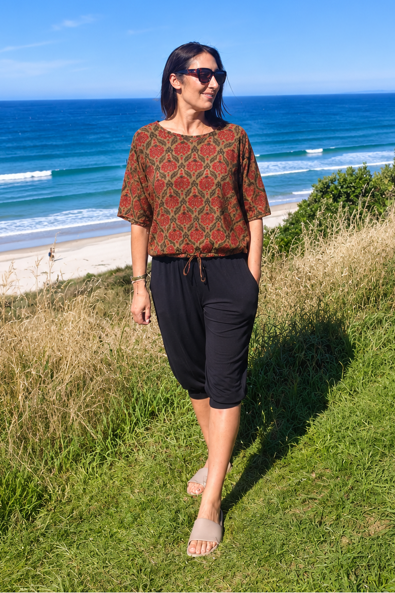 Short Sleeve Verity Tie Top - Holly