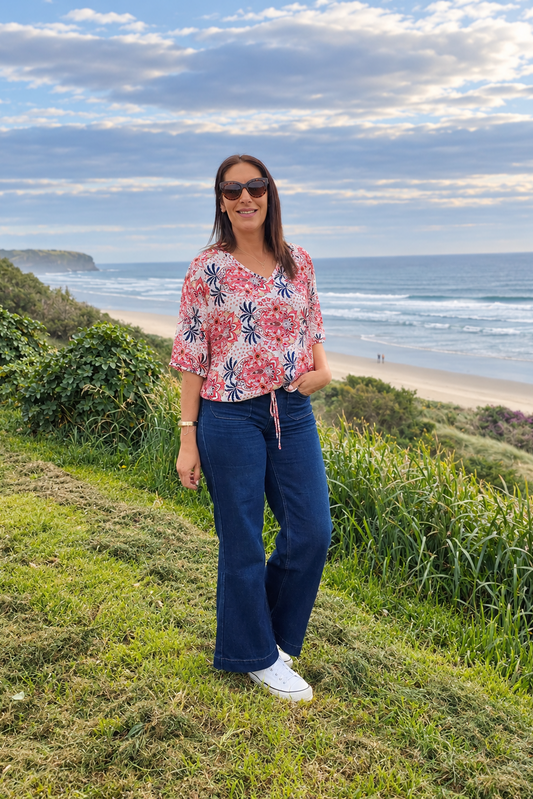 Short Sleeve Verity Tie Top - Sultans Garden