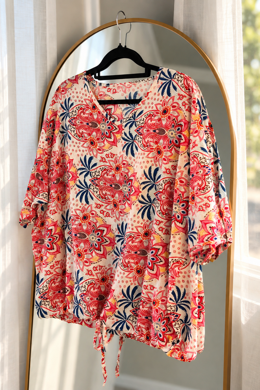 Short Sleeve Verity Tie Top - Sultans Garden