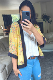 Shorter Luna Kimono - Yellow Bouquet