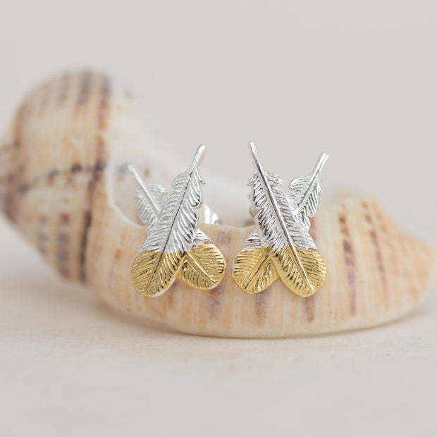 Silver - Huia Feather Studs